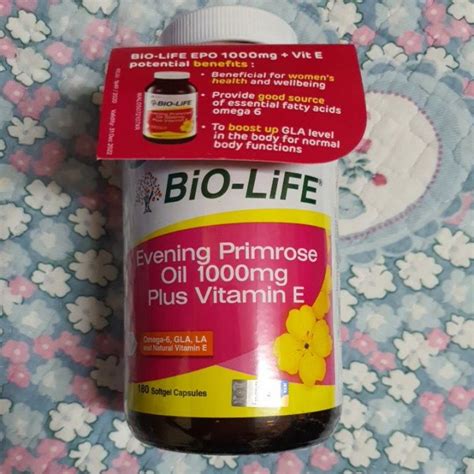 Bio Life Evening Primrose Oil 1000mg Plus Vitamin E Softgel Capsules