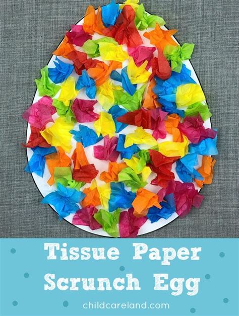 Tissue Paper Scrunch Egg For Fine Motor Development Easter Crafts