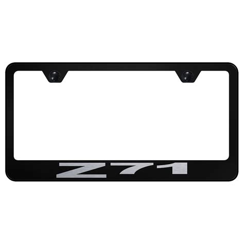 Chevy Z Laser Etched Logo Stainless Steel License Plate Frame Black