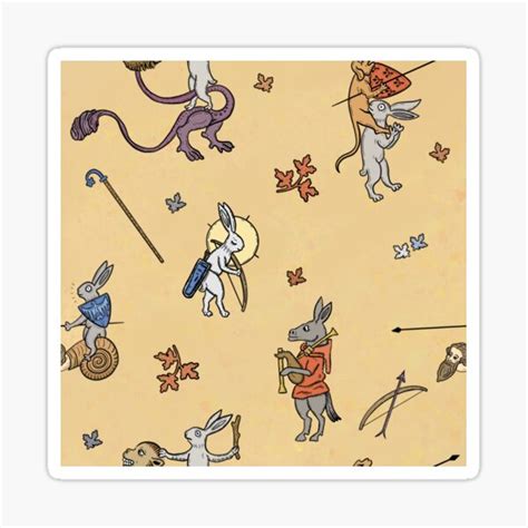 "Marginalia Rabbits And Other Medieval Monsters" Sticker for Sale by DaughterDemeter | Redbubble