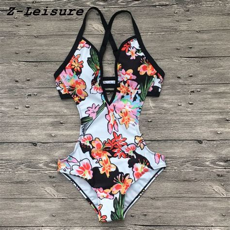 2018 Bandage Cut Out Beach Wear Bathing Suit Sexy One Piece Swimsuit