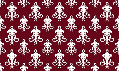 Damask Fleur De Lis Pattern Stencil Vector Seamless Background