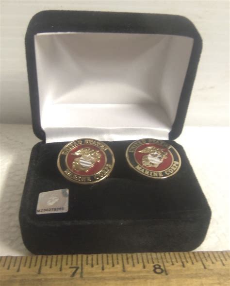 Pair Of Us Marine Corps Cuff Links With T Box Marine Corps Us