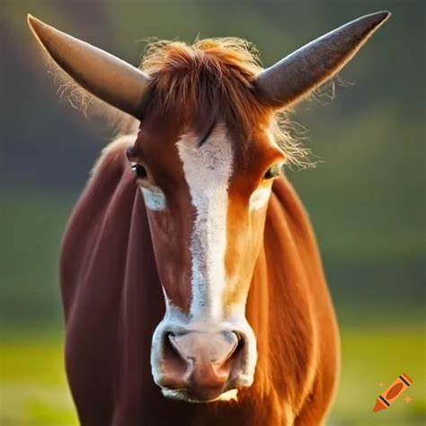 Strange Hybrid Animal With Horse Body And Cow Head On Craiyon