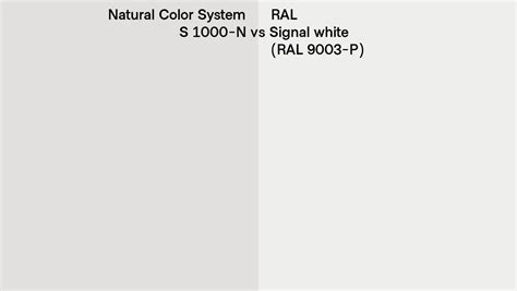 Natural Color System S 1000 N Vs Ral Signal White Ral 9003 P Side By