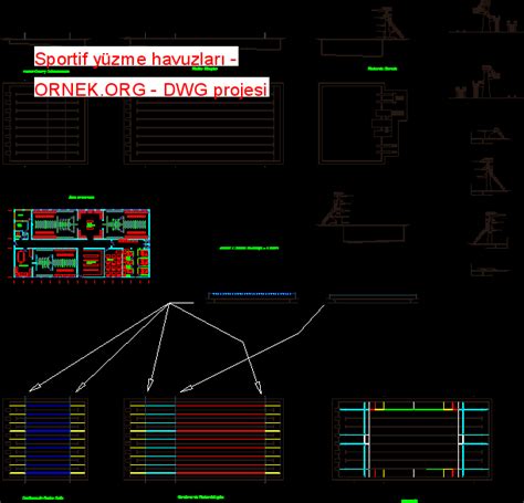 Proje Sitesi Sportif Yüzme Havuzları Autocad Projesi