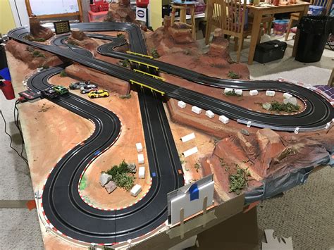 A Model Train Set On Display In A Room