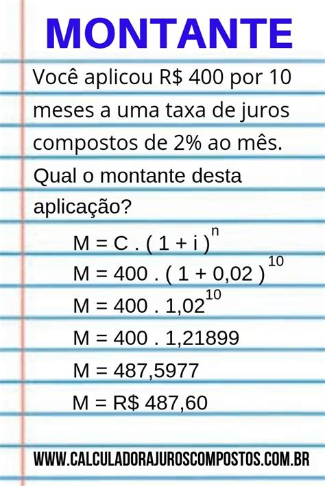 Formula Juros Compostos Montante - Como calcular o montante de juros compostos - matemática financeira ...