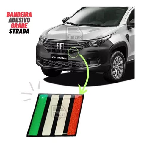 Emblema Grade Bandeira Italia Fiat Nova Strada Mercadolivre