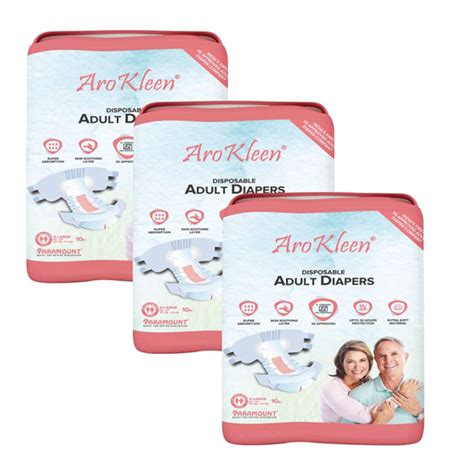 Buy Arokleen Disposable Adult Diaper Xl 127 Cm 170 Cm Pack Of 3 X 10 S 1 S Online At