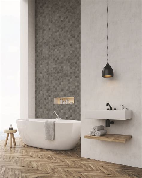 These Grey Mosaic Wall Panels Have A Matt Finish That Give A Luxury