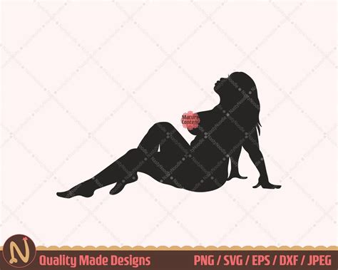 Sexy Thick Women Silhouette Svg Cut File Naked Women Sitting Sideview