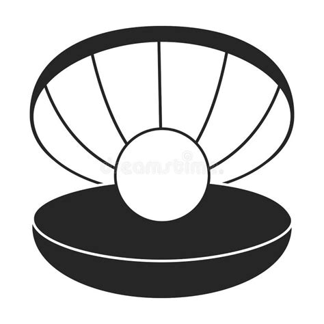 Pearl Shell Vector Outline Icon Vector Illustration Pearl Shell On