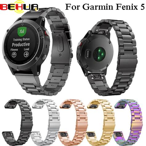 Stainless Steel Metal Watch Band Strap For Garmin Fenix Quick Fit