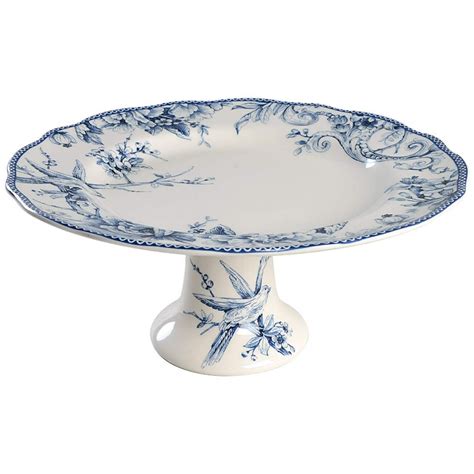 Adelaide Blue And White Diameter Pedestal Cake Stand By Fifth