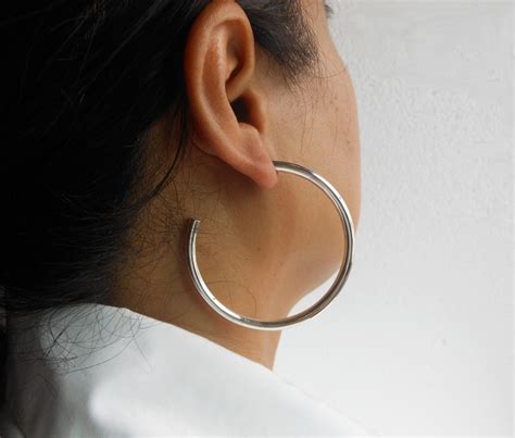 Hoop Stud Earrings Silver Circle Earrings Mm Sup Silver Sup Silver