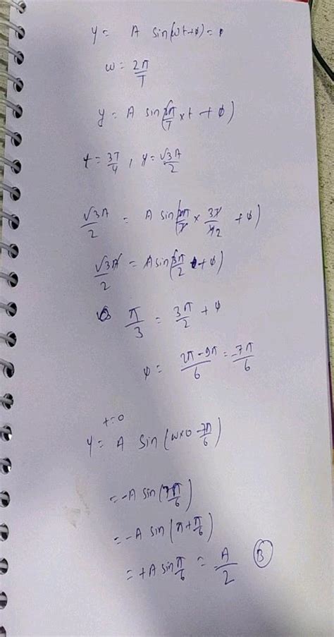 3t A Particle Is Performing S H M And T 7 Is Position And Moving