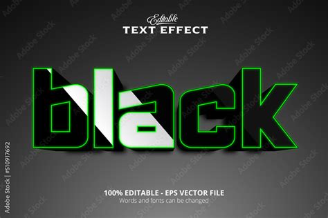 Editable text effect, Black background, Black text Stock Vector | Adobe ...