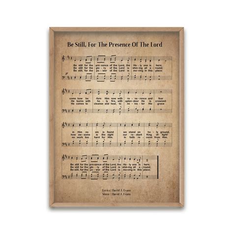 Be Still for the Presence of the Lord Vintage Hymn Wall Art - Etsy