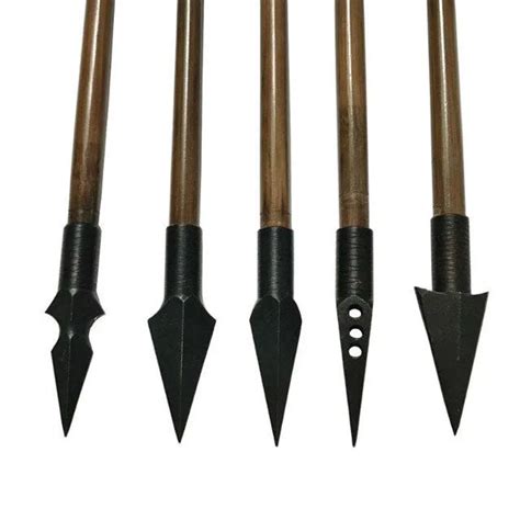 6pcs Archery traditional bow bamboo arrow replaceable arrowhead for ...