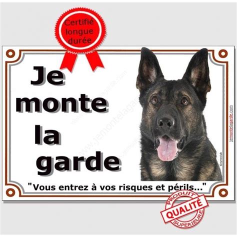 Berger Allemand Gris T Te Plaque Portail Je Monte La Garde Panneau