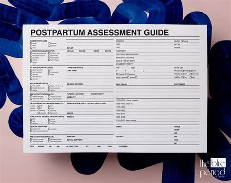 Postpartum Assessment Guide Template Postpartum Template Horisontal