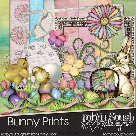 Easter Digital Scrapbook Kit Spring Bunny Easter Clipart Etsy