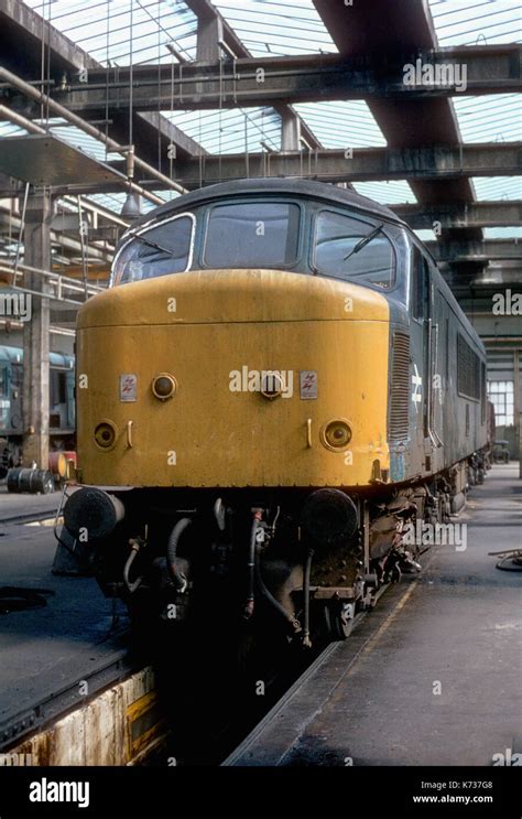 Class 46 locomotive inside York Motive Power Depot in 1980's with ...