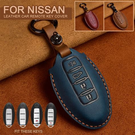 Handmade Leather Car Key Cover For Nissan 2019 2020 Armada GT R Altima