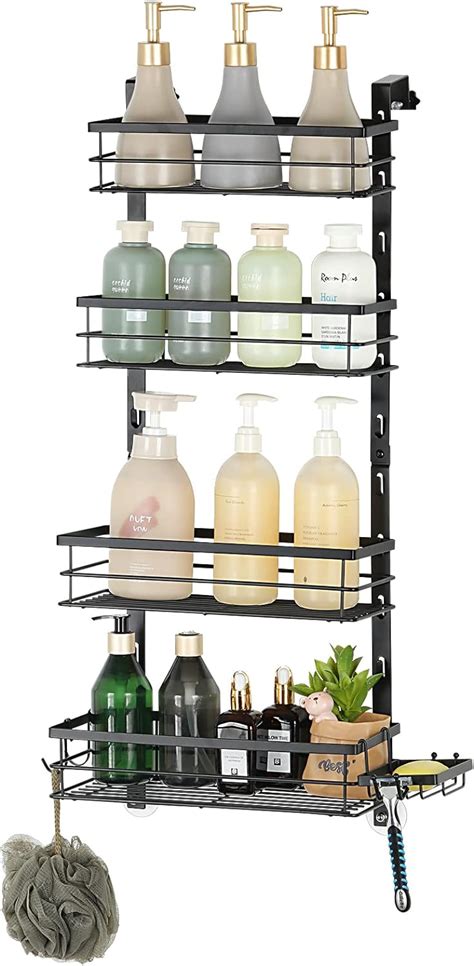 Hanging Shower Caddy Adjustable 4 Tier Over The Door Shower Caddy