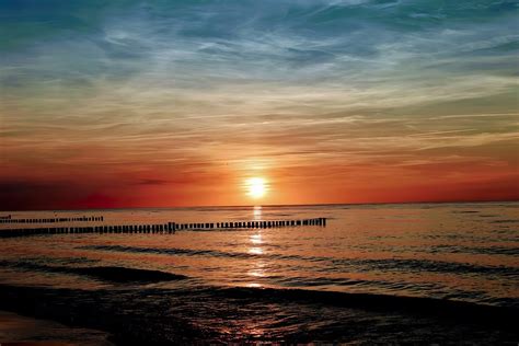 Sonnenuntergang Strand Meer Kostenloses Foto Auf Pixabay