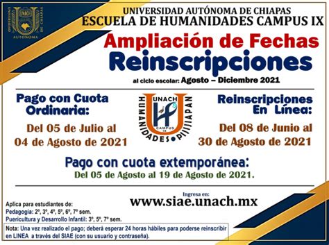 Ampliaci N De Fechas Para Pagos De Reinscripci N