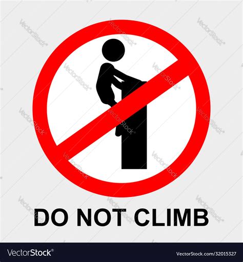 Simple Prohibition Sign Do Not Climb Wall Vector Image