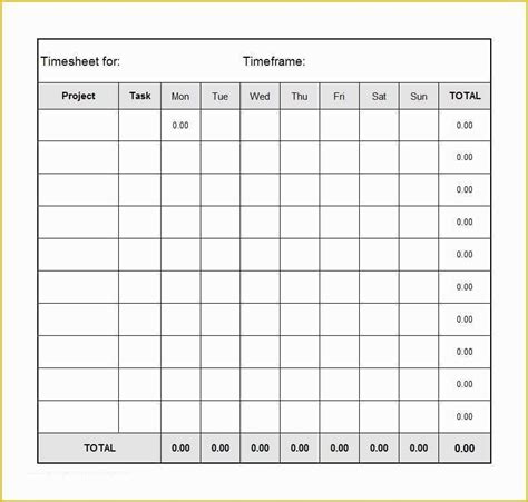 Simple Timesheet Template Free Of Simple Timesheet Templates Doc Pdf