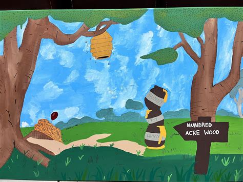 Painting of the Hundred Acre Wood I did as a background for a Trunk or ...