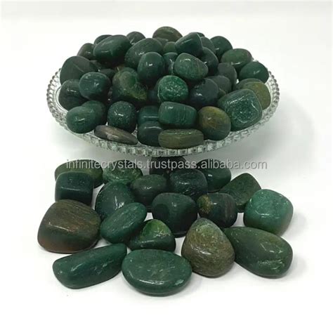 Premium Dark Green Jade Tumbled Stones Wholesale Green Jade Crystal