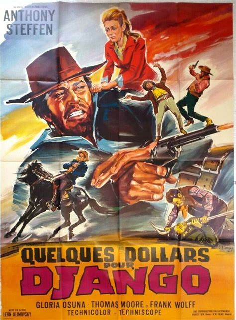 Affiche cinéma western QUELQUES DOLLARS POUR DJANGO 120 x 160 cm