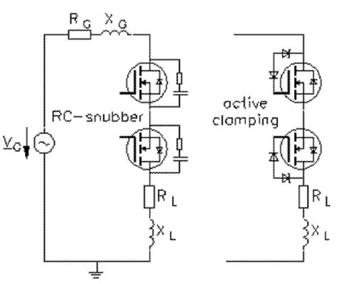 Protection With Rc Snubber Left And Active Clamping Right