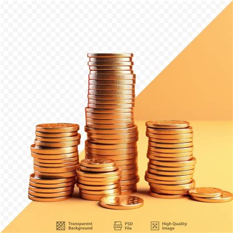 Premium PSD A Stack Of Gold Coins With The Words Money On The Bottom