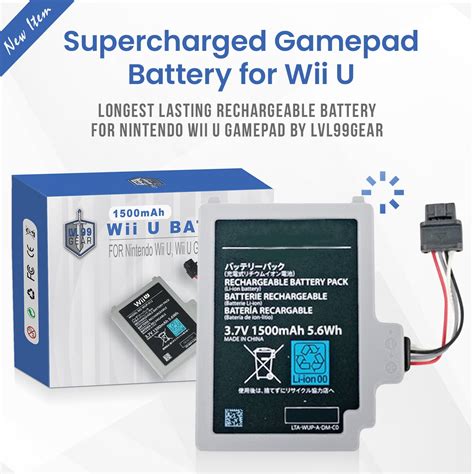 Supercharged Gamepad Battery for Wii U - Longest Lasting Rechargeable ...