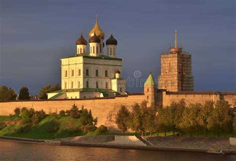 The Walls Of The Pskov Kremlin Stock Photo Image Of Landscape Pskov