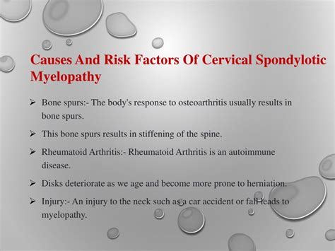 Ppt Cervical Spondylotic Myelopathy Causes Symptoms And Risk Factors Powerpoint