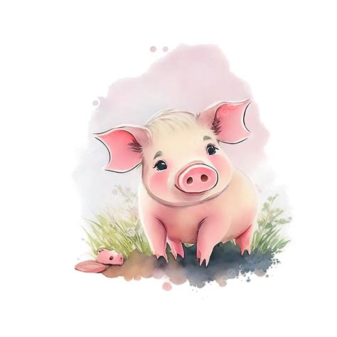 Watercolor Piggy Pig Animal Watercolor Png Transparent Clipart Image