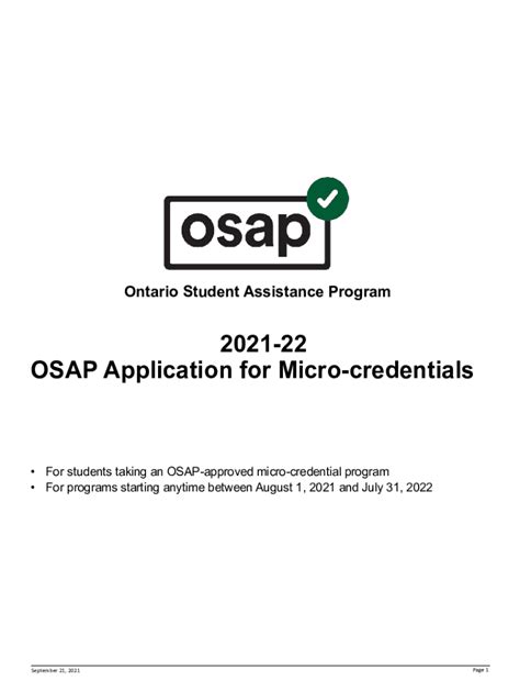 Fillable Online Osap Application For Micro Credentials Fax