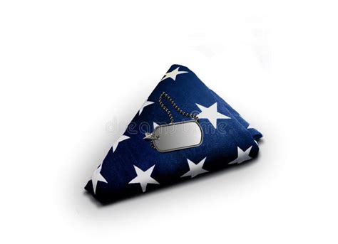 Folded American Flag With Military Dog-tag Stock Image - Image of ...