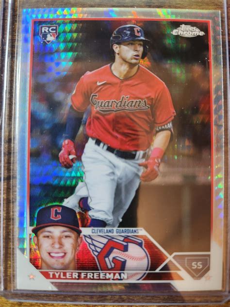 Topps Chrome Tyler Freeman Prism Refractor Cleveland Guardians