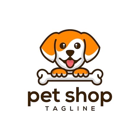 Diseño de logotipo pet shop Vector Premium