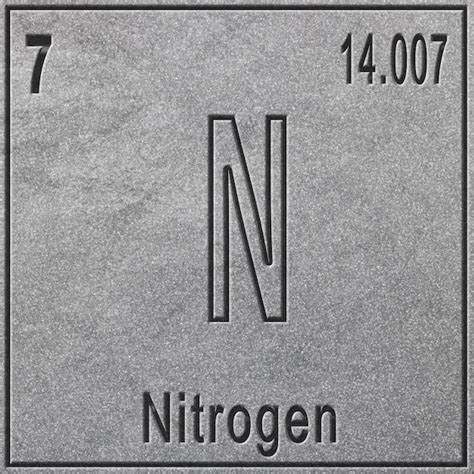 L Ment Chimique D Azote Signe Avec Num Ro Atomique Et Poids Atomique