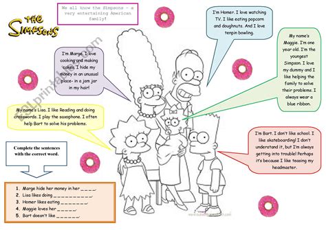 The Simpsons Esl Worksheet By Bosc