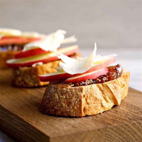 Apple Crostini With Fig Jam And Pecorino Pinch And Swirl